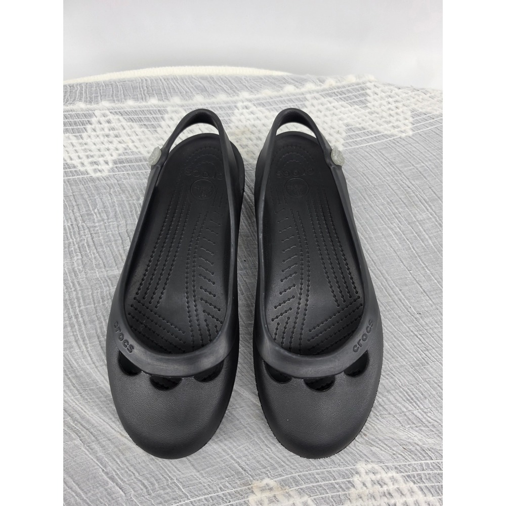 Crocs Shayna Black Slingback Mary Jane Flats Shoes Womens 10